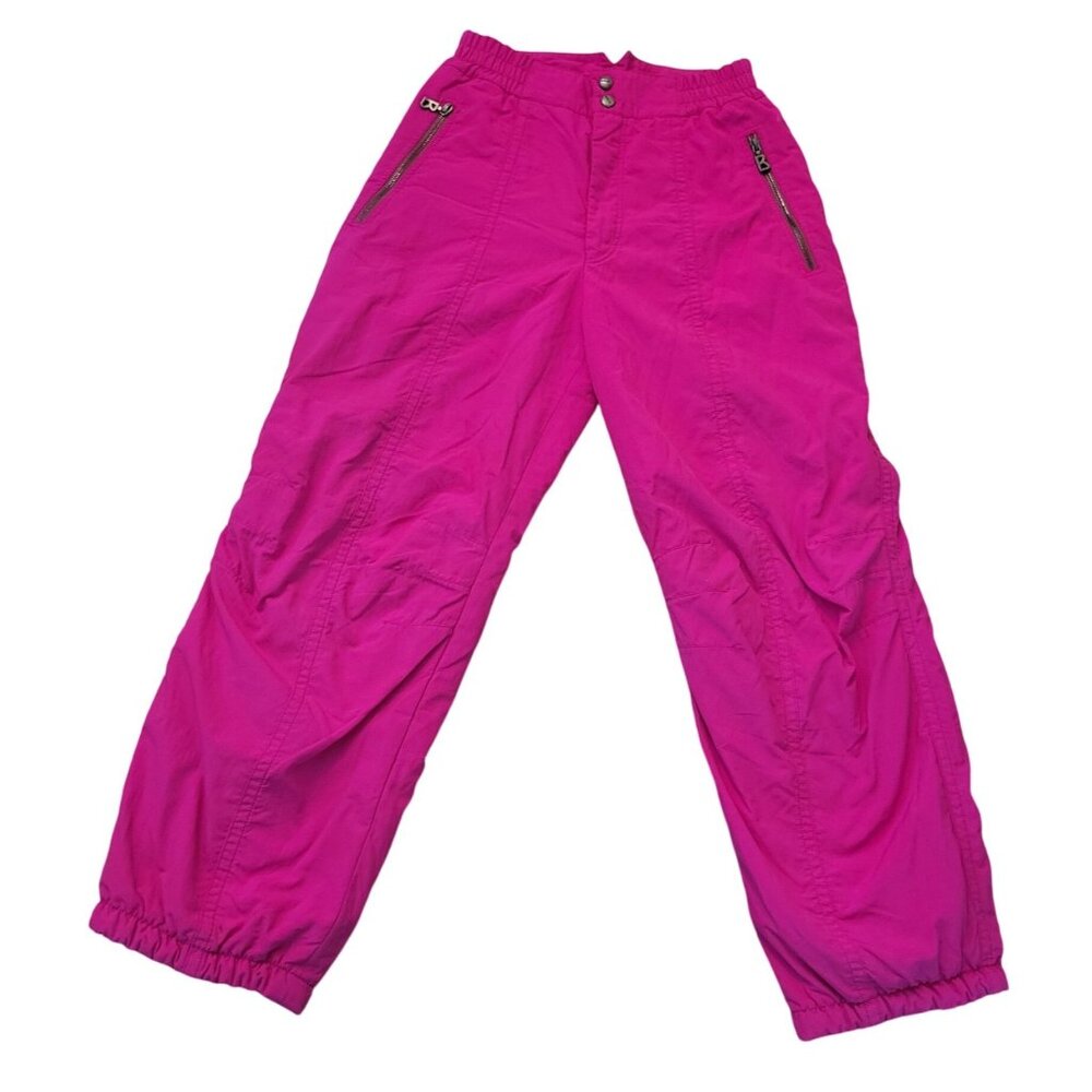 Vintage‎ Bogner Pink Ski Snow Pants Zipper Pockets Elastic Cuffs 12 Snowboarding